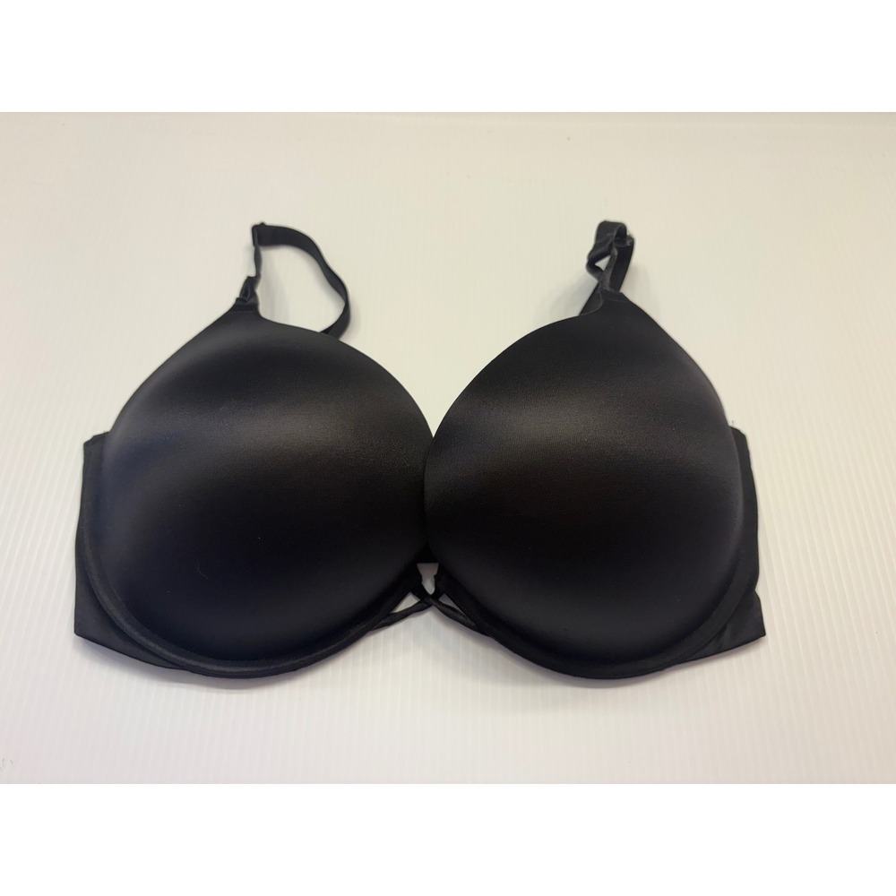 Victoria's Secret Bombshell Plunge Bra Womens 36DD Black Add 2 Cups Push Up Bra